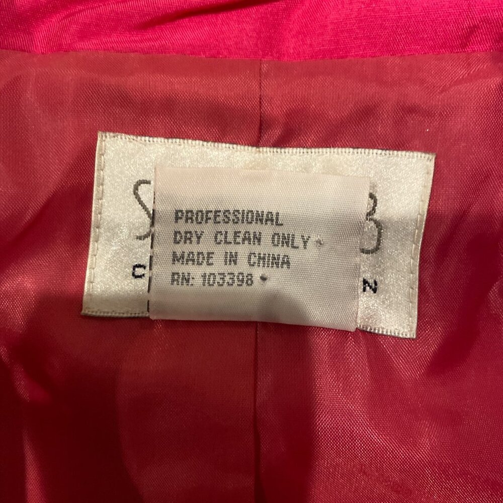 Silk Club Collection 100% Silk Hot Pink/Fuchsia Jacket Blazer Women's Sz M - Picture 6 of 7